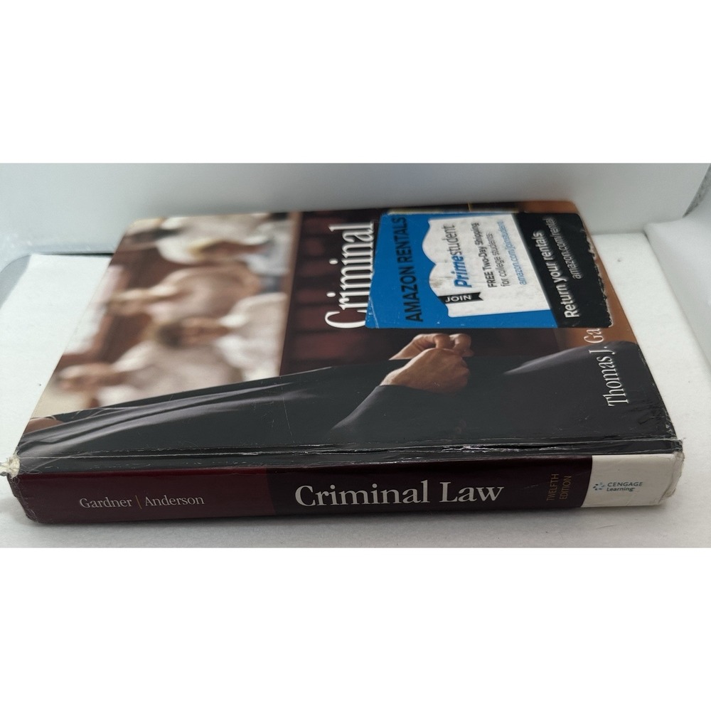 Criminal Law Hardcover Text Book - Amazon Rental-Thomas, Anderson, Terry Gardner